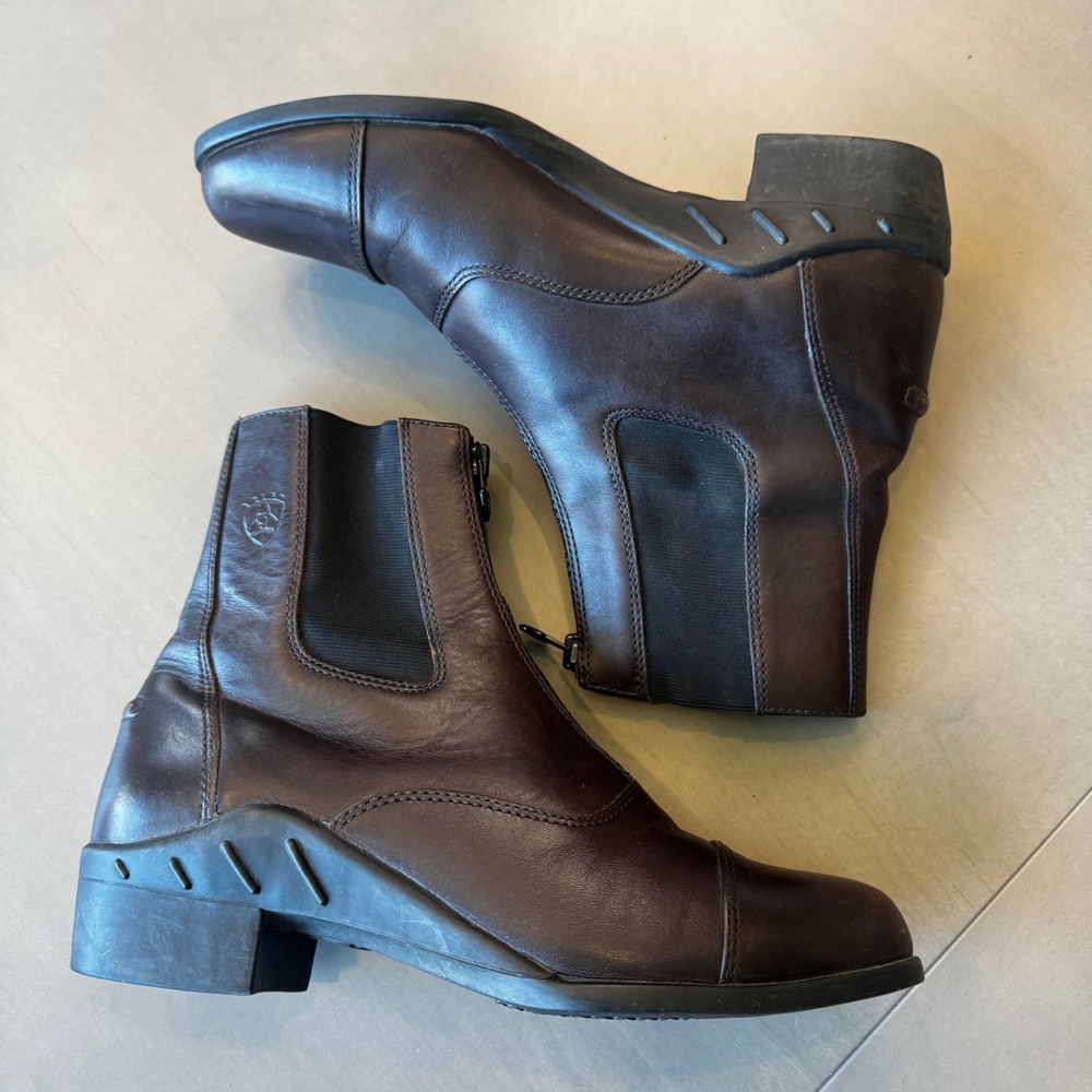 Ariat Heritage IV Zip Paddock Boots Women 8.5 Brown Leather Riding Shoes 57426